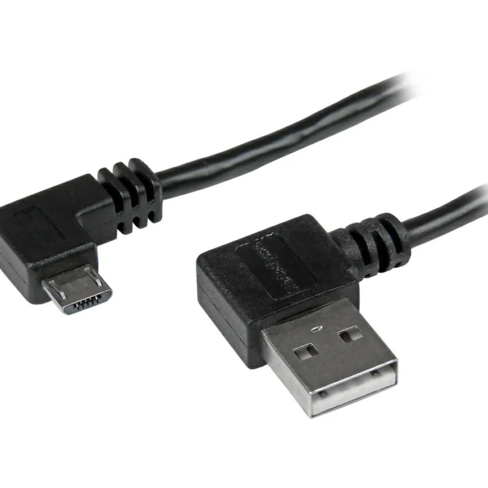 StarTech 2m 6 ft Micro-USB Cable with Right-Angled Connectors - M/M - USB A to Micro B Cable