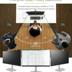 StarTech Monitor Privacy Screen for 23.8" Display, Computer Monitor Security Filter, Blue Light Reducing Screen Protector, TAA