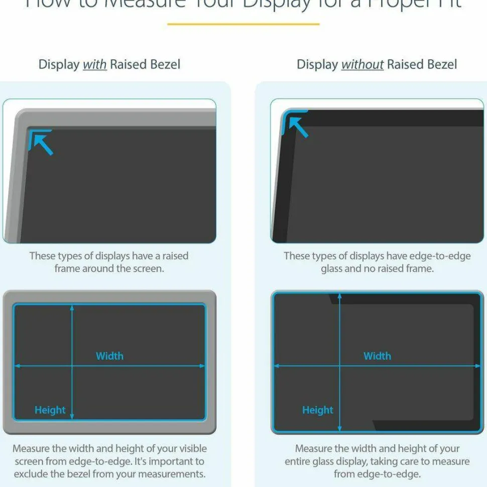 StarTech Monitor Privacy Screen for 23.8" Display, Computer Monitor Security Filter, Blue Light Reducing Screen Protector, TAA