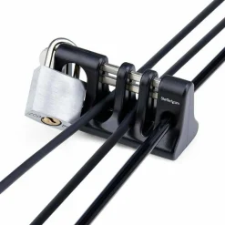 StarTech Peripheral Cable Anchor Lock, Secure Keyboard/Mouse For Shared Computer, Metal Plate Cable Trap, Use w/Laptop Lock Cable, TAA