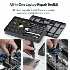 StarTech 40-Piece Computer Repair Toolkit for Laptop/PC/Electronics/Phone, 30-Bit Precision Screwdriver Set, Magnetic Tray/Pry Tools