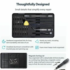 StarTech 40-Piece Computer Repair Toolkit for Laptop/PC/Electronics/Phone, 30-Bit Precision Screwdriver Set, Magnetic Tray/Pry Tools