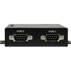 StarTech 2 Port Serial-to-IP Ethernet Device Server, RS232, Metal and Mountable, Serial Device Server, TAA