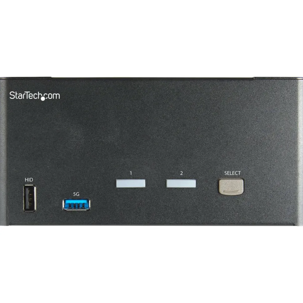 StarTech 2 Port Triple Monitor DisplayPort KVM Switch, 4K 60Hz UHD HDR, DP 1.2, 2 Port USB 3.0 Hub, 4x USB HID, Audio, Hotkey, TAA