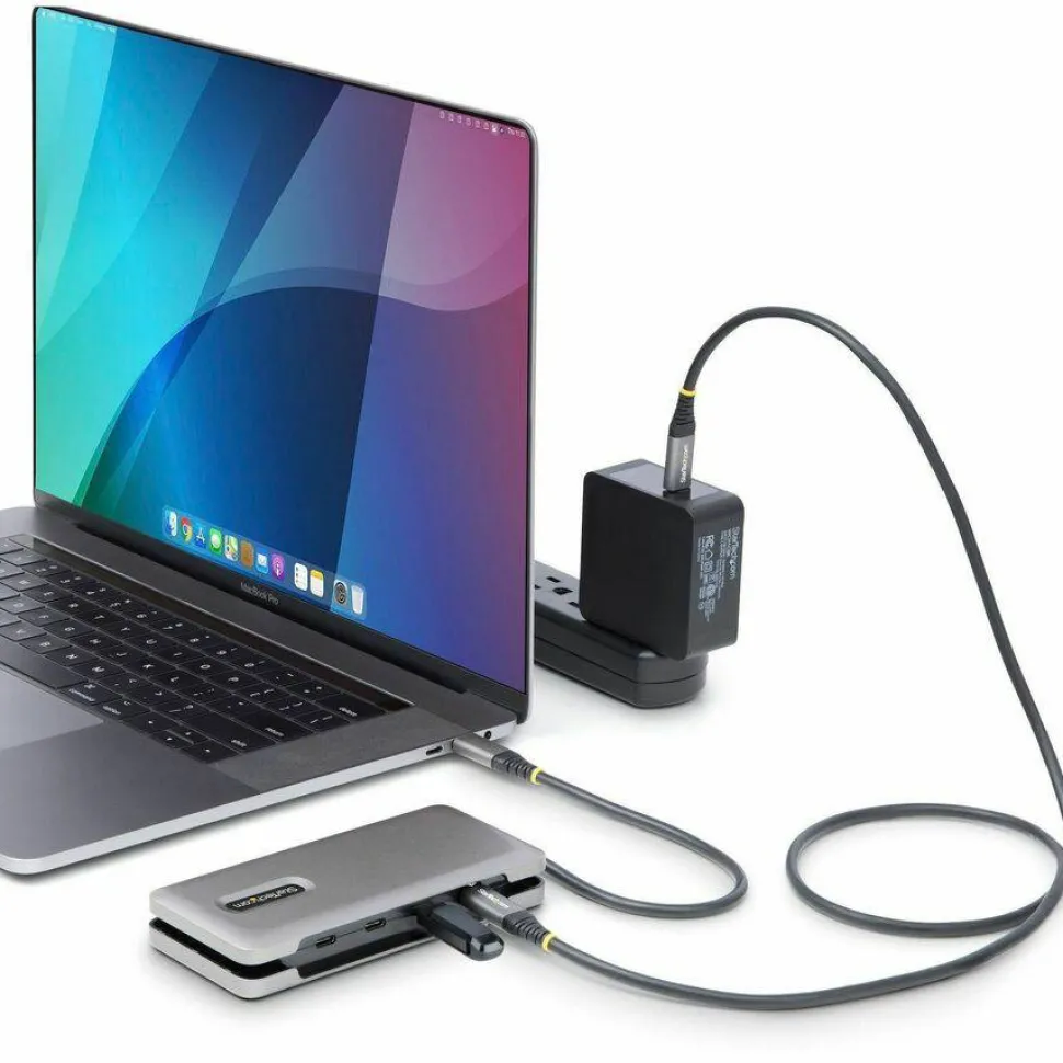 StarTech 4-Port USB-C Hub, USB 3.2 Gen 2, 10Gbps, 100W Power Delivery Pass-Through, 12.6in (32cm) Cable, Portable USB Expansion Hub
