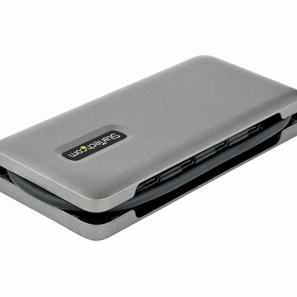 StarTech 4-Port USB-C Hub, USB 3.2 Gen 2, 10Gbps, 100W Power Delivery Pass-Through, 12.6in (32cm) Cable, Portable USB Expansion Hub