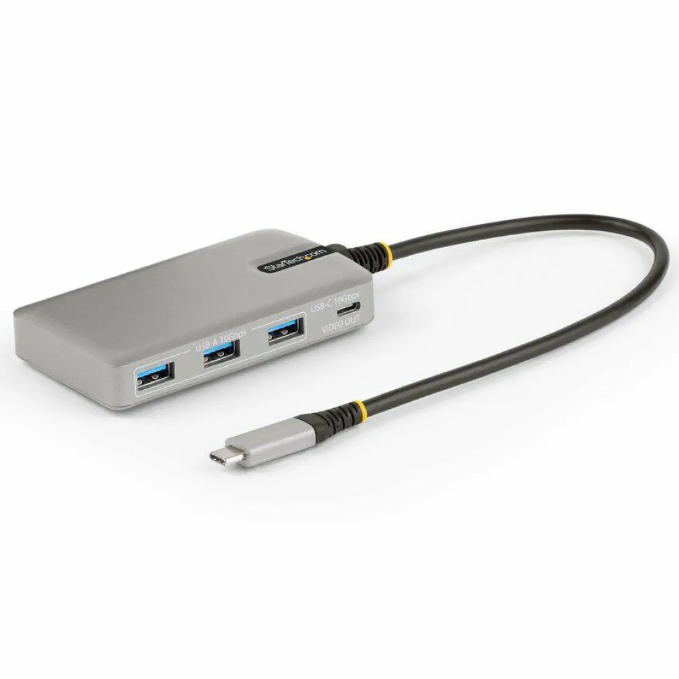 StarTech 4-Port USB-C Hub with USB-C DP Alt Mode Video Output, 3x USB-A, 1x USB-C, 100W Power Delivery Pass-Through, USB 3.2 10Gbps