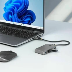 StarTech 4-Port USB Hub, USB 3.0 5Gbps, Bus Powered, USB-A to 4xA w/ Optional Auxiliary Power, Portable Laptop USB Hub, 1ft/30cm Cable