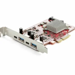 StarTech 4-Port USB PCIe Card, 10Gbps USB PCI Express Expansion Card w/2 Controllers, 2x USB-C & 2x USB-A ports (USB 3.2 Gen 2), TAA