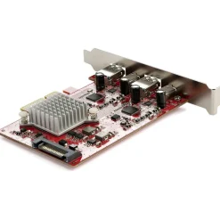 StarTech 4-Port USB PCIe Card, 10Gbps USB PCI Express Expansion Card w/2 Controllers, 2x USB-C & 2x USB-A ports (USB 3.2 Gen 2), TAA