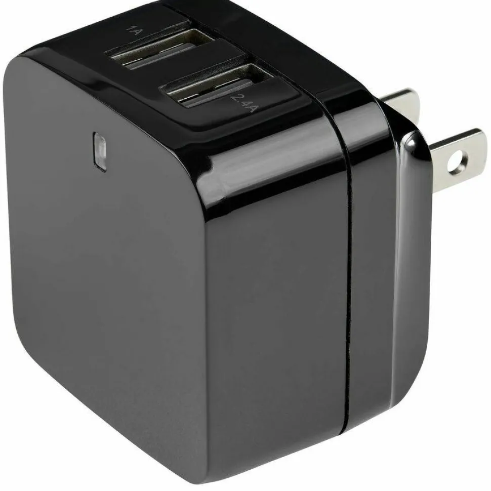 StarTech 2 Port USB Wall Charger, 17W Wall Charger Hub (2.4A & 1A port), Dual USB-A Power Adapter, Portable Charger for Phones/Tablets