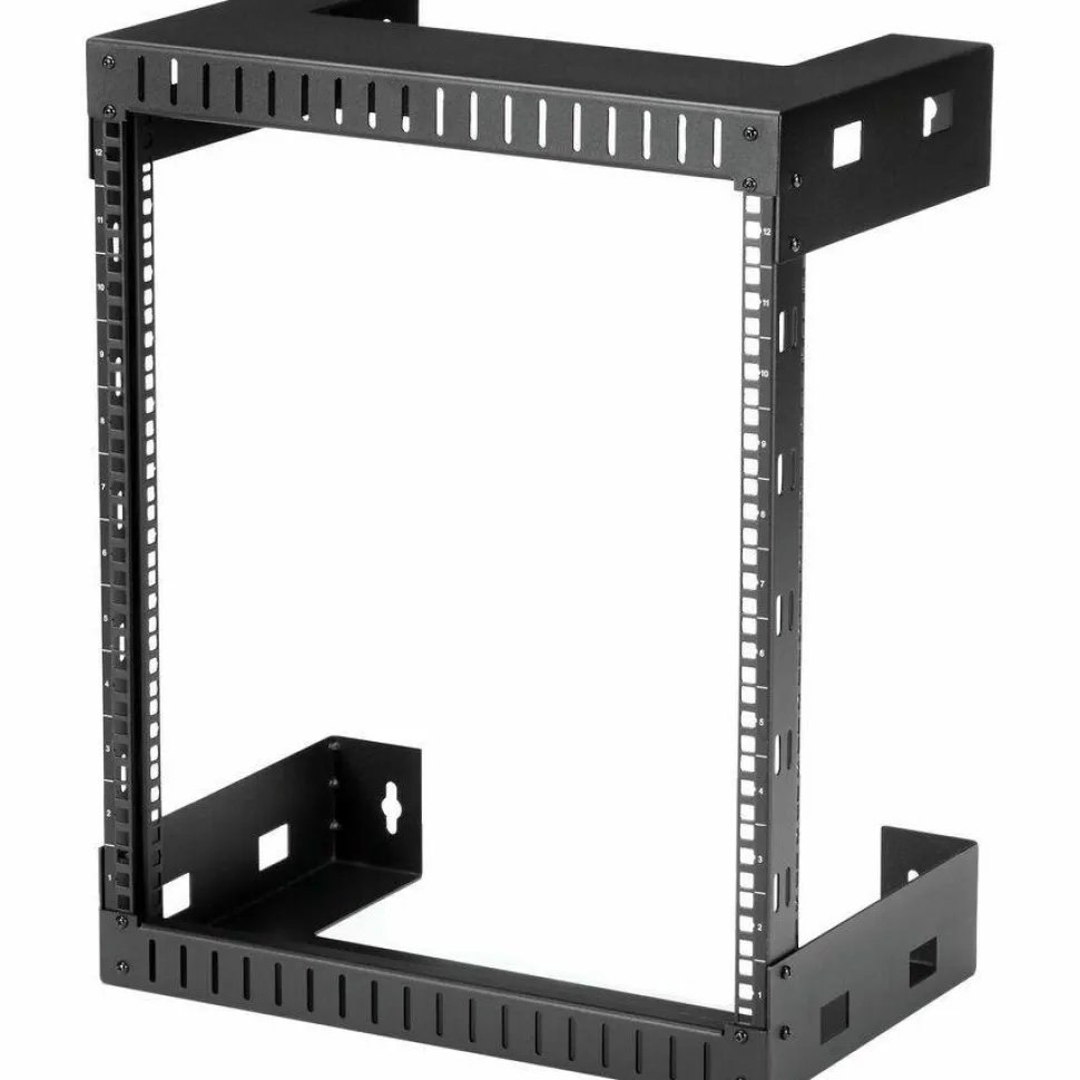 StarTech 2-Post 12U Heavy-Duty Wall-Mount Network Rack, 19" Open Frame Server Rack for Computer Equipment, Wall Mount Data Rack