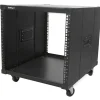 StarTech 4-Post 9U Mobile Open Frame Server Rack, 19" Network Rolling Rack for Narrow Spaces, Small Data Rack with Casters, TAA