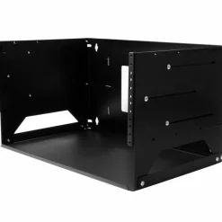 StarTech 2-Post 4U Open Frame Wall Mount Network Rack with Built-in Shelf and Adjustable Depth, Computer Rack for IT Equipment, TAA