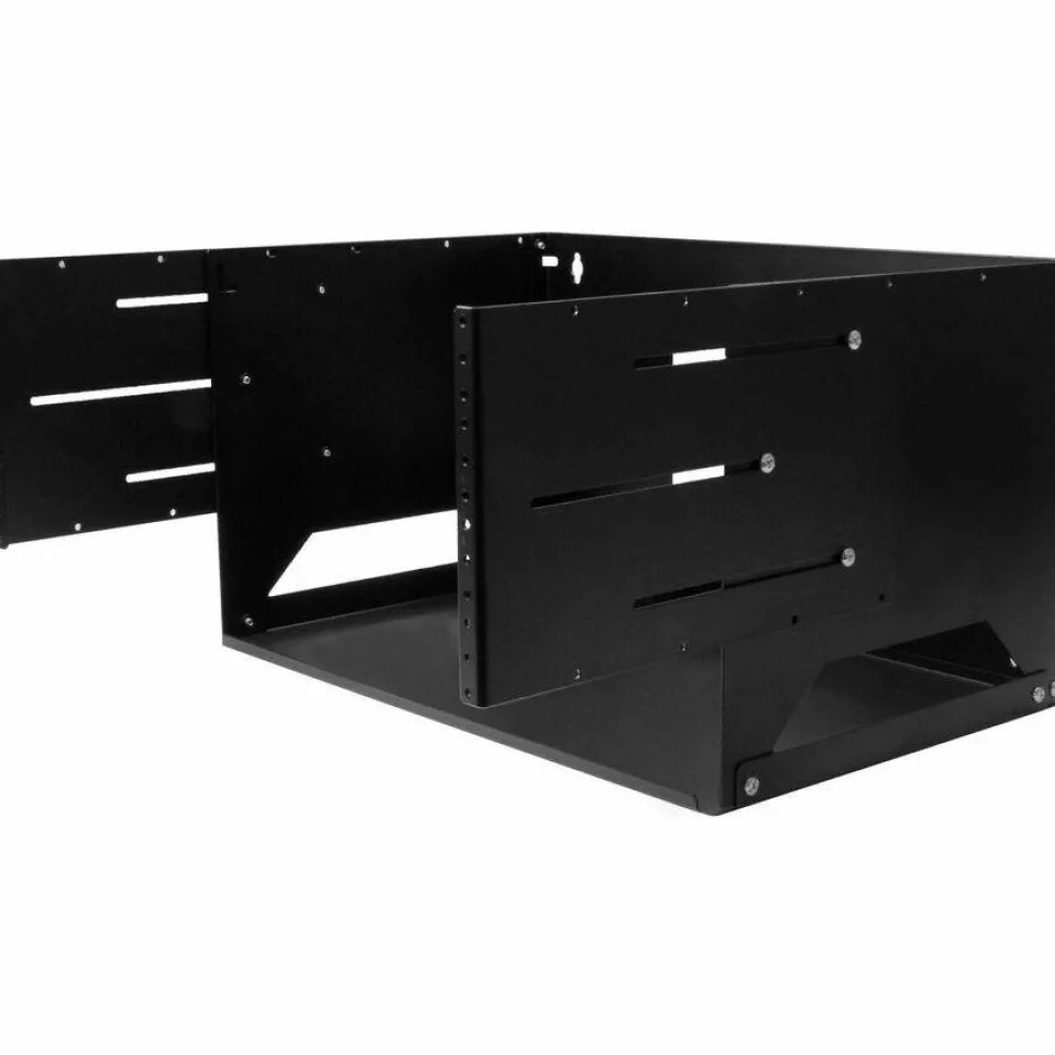 StarTech 2-Post 4U Open Frame Wall Mount Network Rack with Built-in Shelf and Adjustable Depth, Computer Rack for IT Equipment, TAA
