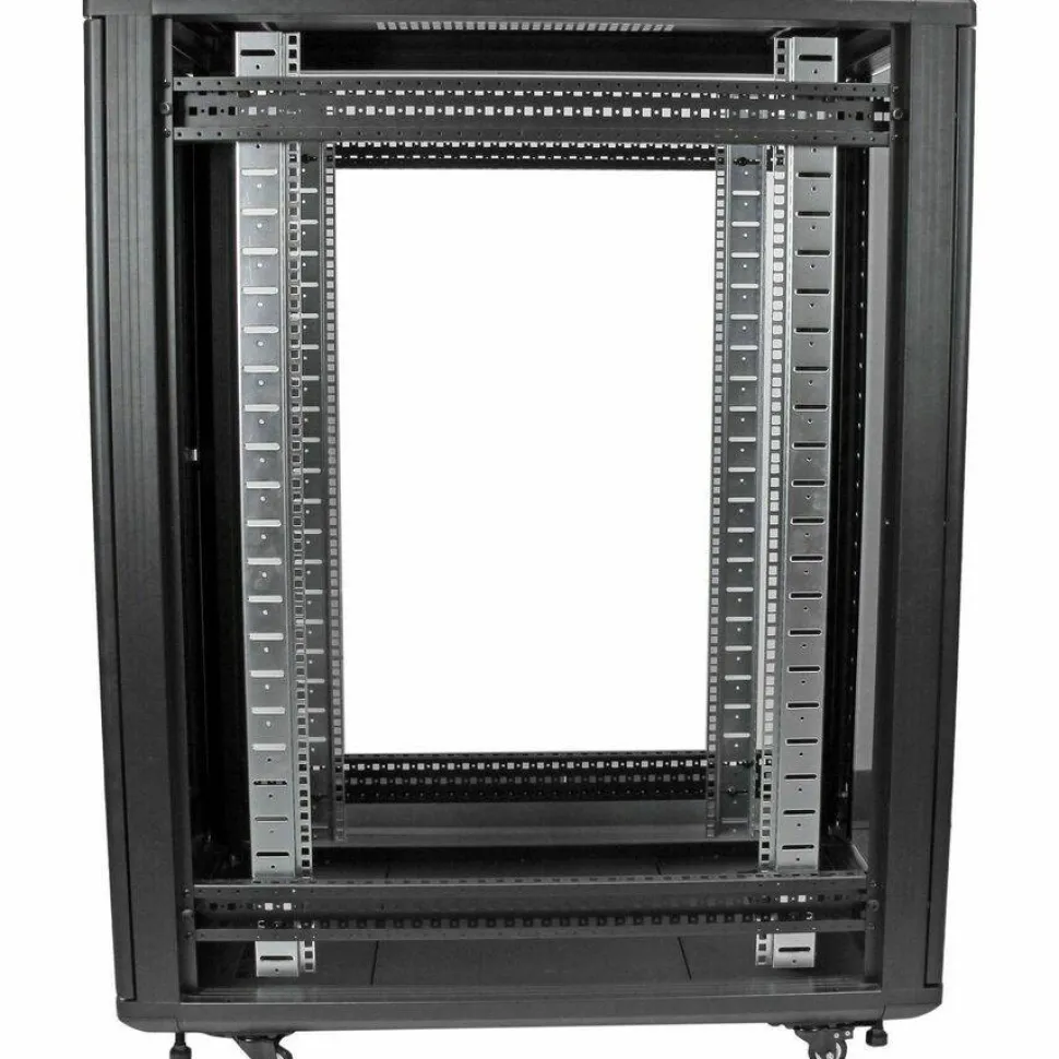 StarTech 4-Post 22U Server Rack Cabinet, 19" Data Rack Cabinet for Computer / IT Equipment, Home Network Rack, Half Height Server Rack