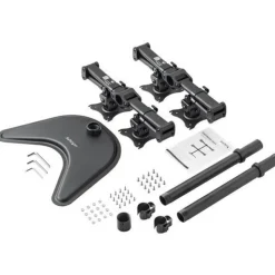 StarTech Quad Monitor Stand, Crossbar, Steel, Monitors up to 27" (17.6lb/8kg), VESA Monitor, Computer Monitor Stand, Monitor Arm