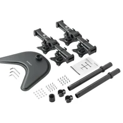 StarTech Quad Monitor Stand, Crossbar, Steel, Monitors up to 27" (17.6lb/8kg), VESA Monitor, Computer Monitor Stand, Monitor Arm