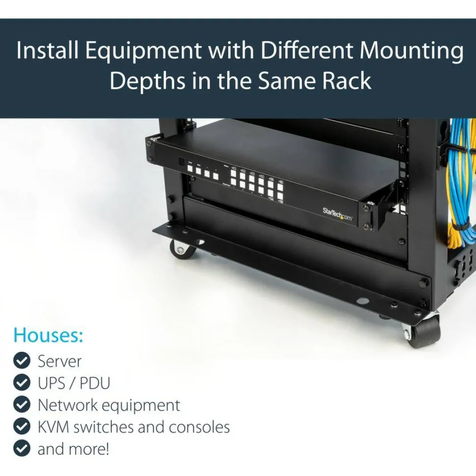 StarTech Rail Depth Adapter Kit for Server Racks, 4 in. (10 cm) Rack Extender, 1U, TAA