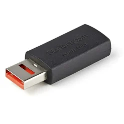 StarTech Secure Charging USB Data Blocker Adapter, Male/Female USB-A Data Blocking Charge/Power-Only Charging Adapter for Phone/Tablet