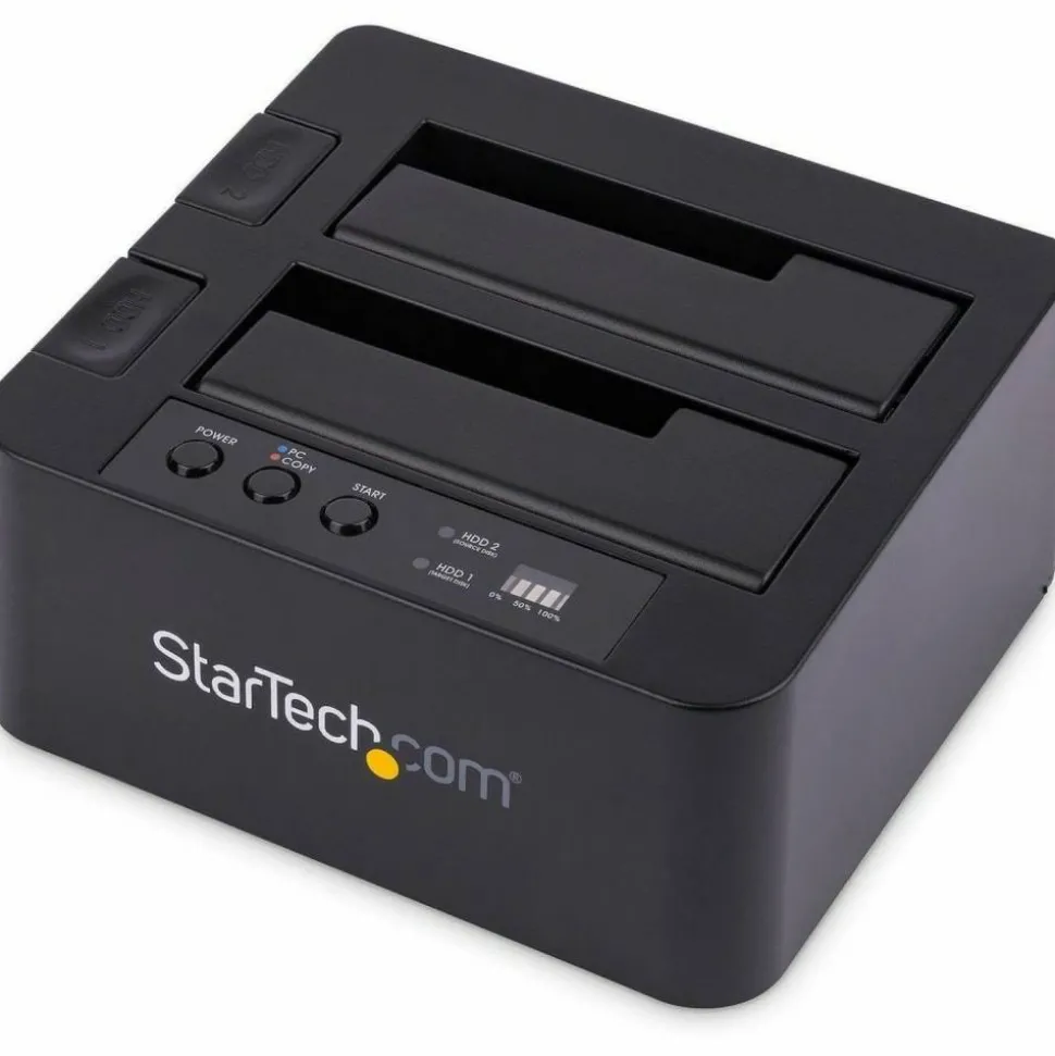 StarTech Standalone Hard Drive Duplicator Dock, External Dual Bay HDD/SSD Cloner/Copier, USB 3.0 / eSATA, SATA Disk Cloning / Recovery
