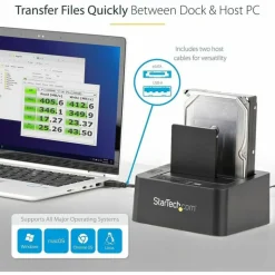 StarTech Standalone Hard Drive Duplicator Dock, External Dual Bay HDD/SSD Cloner/Copier, USB 3.0 / eSATA, SATA Disk Cloning / Recovery