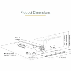 StarTech Under Desk Keyboard Tray, Height Adjustable Keyboard and Mouse Tray (10