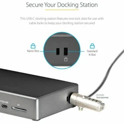 StarTech USB C Dock, Triple 4K Monitor USB-C Docking Station with DP 1.4 & DSC, 2x DisplayPort & 1x HDMI, 100W PD, 6x USB (2x 10Gbps)