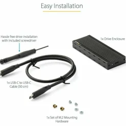 StarTech USB-C (10Gbps) to M.2 NVMe SSD Enclosure, Portable M.2 PCIe Aluminum Case, 1GB/s Read & Write, Mac & PC, TAA