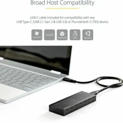 StarTech USB-C (10Gbps) to M.2 NVMe SSD Enclosure, Portable M.2 PCIe Aluminum Case, 1GB/s Read & Write, Mac & PC, TAA