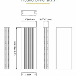 StarTech USB-C (10Gbps) to M.2 NVMe SSD Enclosure, Portable M.2 PCIe Aluminum Case, 1GB/s Read & Write, Mac & PC, TAA