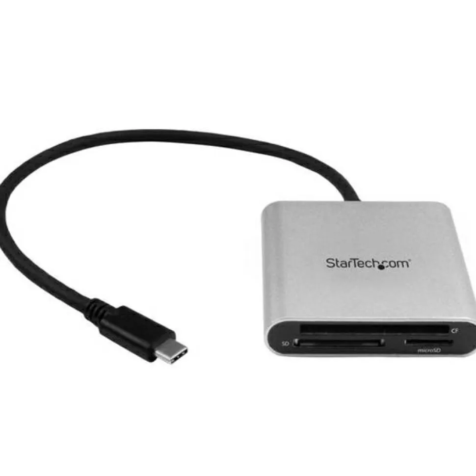 StarTech USB 3.0 Flash Memory Multi-Card Reader / Writer with USB-C - SD microSD and CompactFlash Card Reader w/ Integrated USB-C Cable