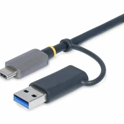 StarTech USB 3.0 Multi-Media Memory Card Reader, SD/microSD/CompactFlash, USB-C 5Gbps External Card Reader with Attached USB-A Adapter