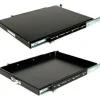 StarTech 1U Sliding Server Rack Mount Keyboard Shelf Tray, 55lbs (25Kg), 22in (55cm) Deep Steel Pull Out Drawer for 19" Equipment Rack