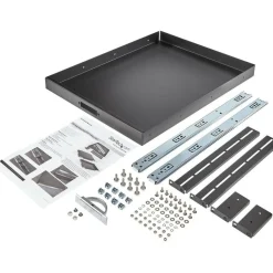 StarTech 1U Sliding Server Rack Mount Keyboard Shelf Tray, 55lbs (25Kg), 22in (55cm) Deep Steel Pull Out Drawer for 19
