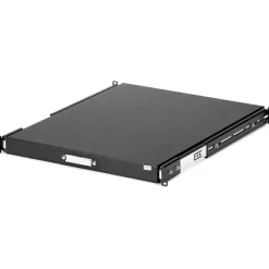 StarTech 1U Sliding Server Rack Mount Keyboard Shelf Tray, 55lbs (25Kg), 22in (55cm) Deep Steel Pull Out Drawer for 19