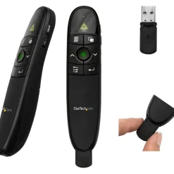 StarTech Wireless Presentation Remote with Red Laser Pointer, 90 ft., PowerPoint Presentation Clicker for Mac & Windows, TAA