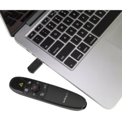 StarTech Wireless Presentation Remote with Red Laser Pointer, 90 ft., PowerPoint Presentation Clicker for Mac & Windows, TAA