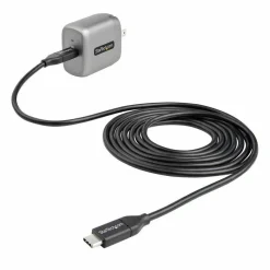 StarTech 30W USB-C Wall Charger, Portable GaN Charger with USB Power Delivery Fast Charging, 6ft Cable, USB-C Charger