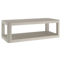 Stellan 47" Wide Rectangular Coffee Table in Alder White