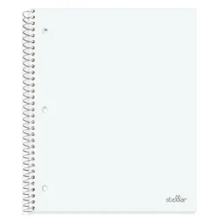 Stellar Poly Notebook, 8-1/2" x 11", 1 Subject, College Ruled, 100 Sheets, White