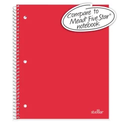 Stellar Poly Notebook, 8-1/2" x 11", 1 Subject, College Ruled, 100 Sheet, Red