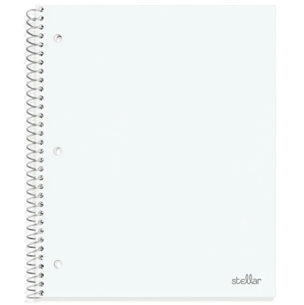 Stellar Poly Notebooks, 8" x 10-1/2", 1 Subject, Wide Ruled, 100 Sheets, Assorted Colors, Pack Of 4 Notebooks