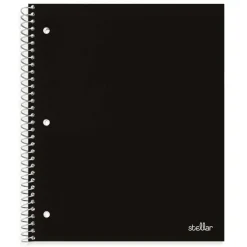 Stellar Poly Notebooks, 8" x 10-1/2", 1 Subject, Wide Ruled, 100 Sheets, Assorted Colors, Pack Of 4 Notebooks