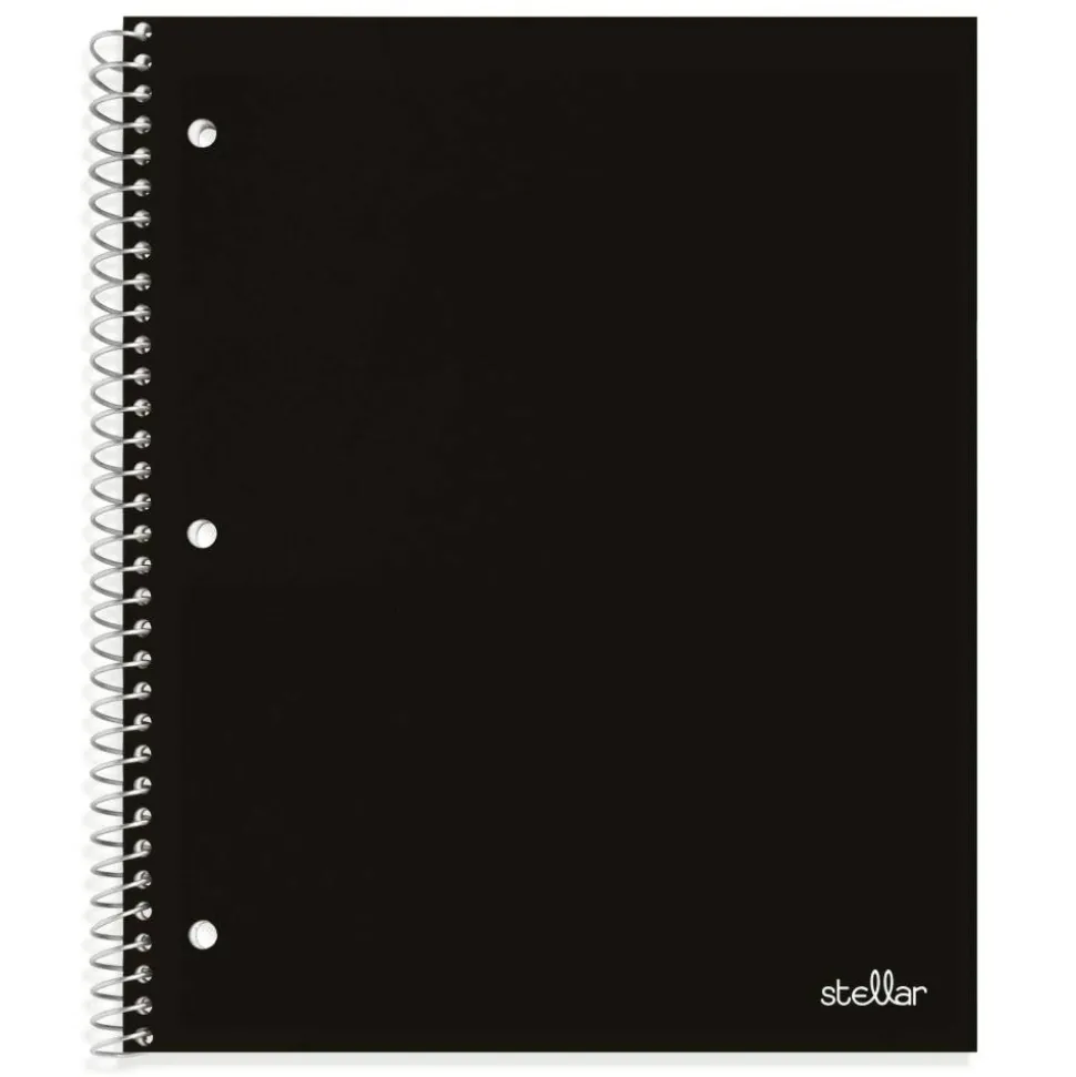 Stellar Poly Notebooks, 8" x 10-1/2", 1 Subject, Wide Ruled, 100 Sheets, Assorted Colors, Pack Of 4 Notebooks