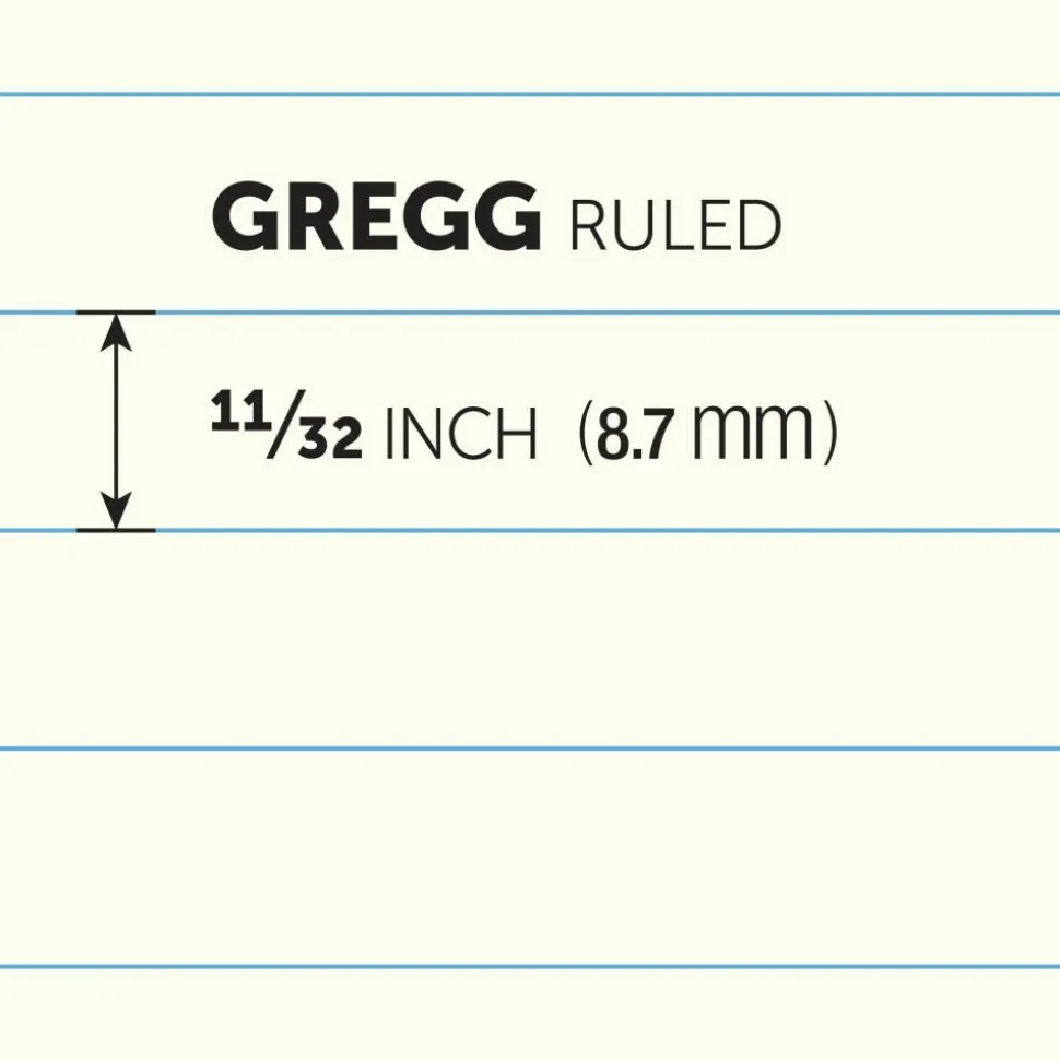 Steno Books, 6" x 9", Gregg Ruled, 70 Sheets, Greentint, Pack Of 12