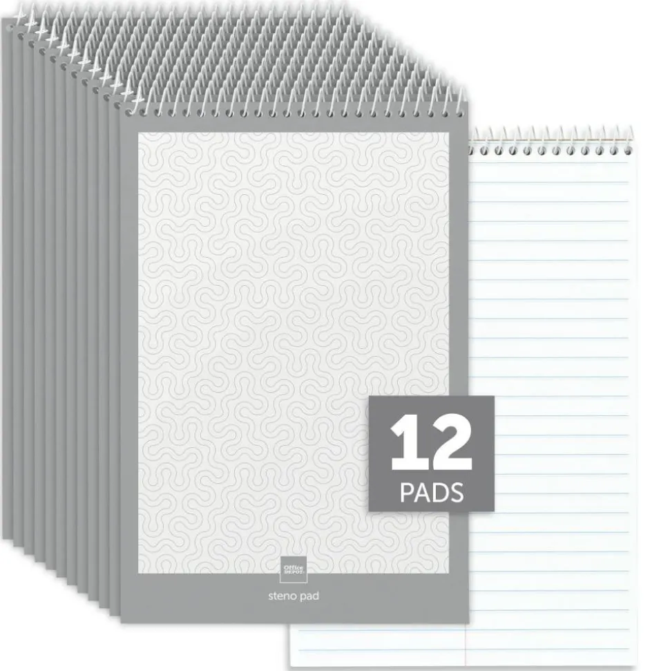 Steno Books, 6" x 9", Gregg Ruled, 70 Sheets, White, Pack Of 12