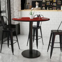 Stiles 42'' Round Mahogany Laminate Table Top with 24'' Round Bar Height Table Base