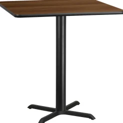 Stiles 42'' Square Walnut Laminate Table Top with 33'' x 33'' Bar Height Table Base