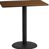 Stiles 24'' x 42'' Rectangular Walnut Laminate Table Top with 24'' Round Bar Height Table Base